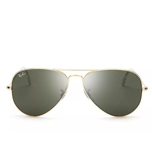 Rayban RB3025 aviator large metal L0205 58-14 135 3n Arista Gold/Green lens - Picture 3 of 11